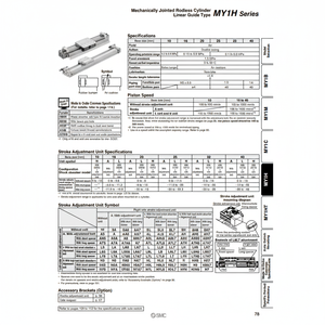 Piezas neumáticas articuladas mecánicamente de cilindro sin vástago de SMC Pneumatics - Product Image 1