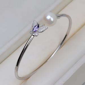 Bracelet papillon en argent S925 fait main avec anneau, ensemble de bijoux en perles élastiques pour femmes, accessoires de support vides 2696 - Product Image 1