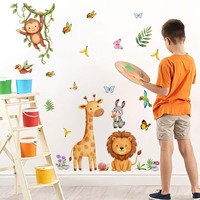 Autocollants muraux d'animaux doux et mignons pour les salons et les chambres, décorations murales autocollantes pour la maison