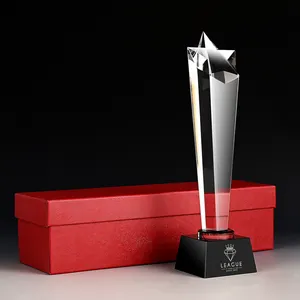 JY Hochwertiges individuelles Design Star Crystal Trophy Glass Award Souvenir