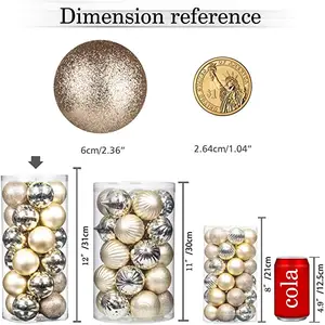 Matte Shiny Customized 3-20cm Wholesale Christmas Ornaments Supplies Multi Color Christmas Balls Tree Decoration