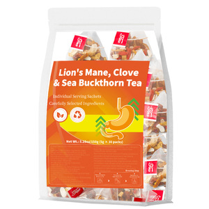 Tisane Minceur Naturelle aux Fleurs de Clou de Girofle et d'Argousier, Mélange de 5g x 30 Sachets, Favorise la Santé Intestinale et Soulage les Ballonnements - Product Image 1