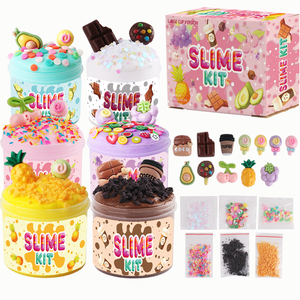 6 Pcs/set Supplier Color Putty Glue <b>DIY</b> Making <b>Kit</b> air Dry Soft Modeling Polymer Clay Play Dough Kids 200ml Butter Slime - Product Image 3