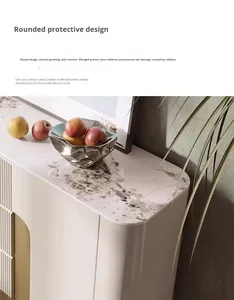 Lume di lusso moderno High-End in <span class=keywords><strong>oro</strong></span> <span class=keywords><strong>bianco</strong></span> pannello di legno pannello superiore in marmo di stoccaggio per soggiorno o ingresso - Product Image 6