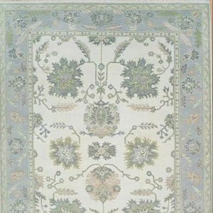 Alfombras anudadas a mano recién llegadas hechas de lana pura, alfombras de lana anudadas a mano de primera calidad, diseño Ushak - Product Image 1