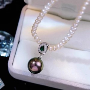 Pendentif en argent S925, accessoire de bricolage avec support vide pour pierre précieuse, collier en jade, rond de 10 à 13 mm pour votre collier de perles - Product Image 2