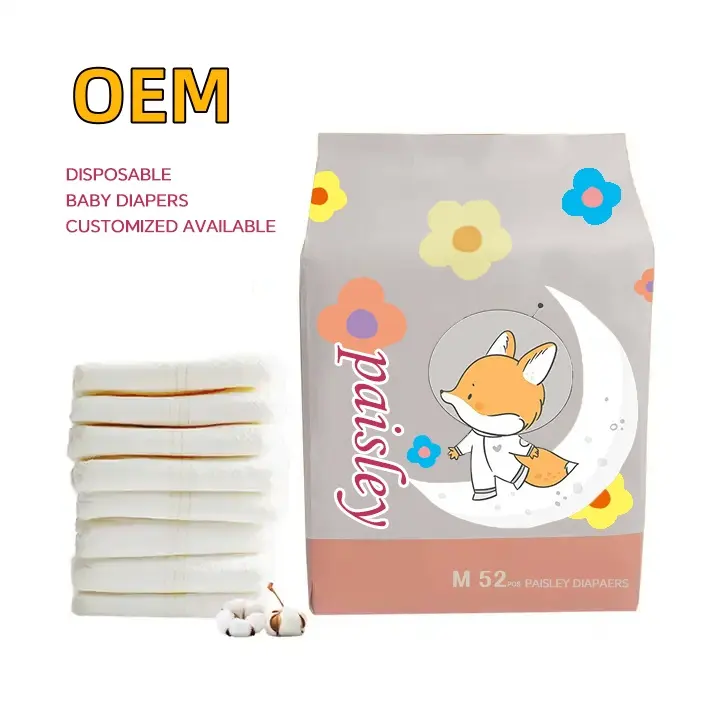 Fres Sample Baby Diaper Manufacturer Produce Breathable Printed Grade Baby Diaper Cute Pants Baby Nappies