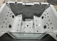 Bain de spa extérieur en acrylique pour 4 personnes avec panneau TV intelligent et température constante, idéal pour villas et SPA - Fabrication Foshan