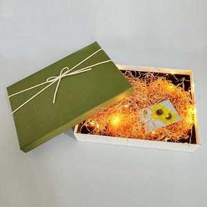 Luxury Green & White Specialty Paper Gift Boxes - Rigid Lid-and-Base Boxes with Rope Ribbon - Product Image 1