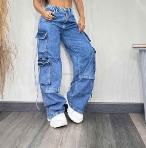 <span class=keywords><strong>Pantaloni</strong></span> Cargo Sportivi da <span class=keywords><strong>Donna</strong></span> Personalizzati OEM 2025, Stile Vintage Multi-Tasca a Vita Alta, Casual e Larghi - Product Image 4