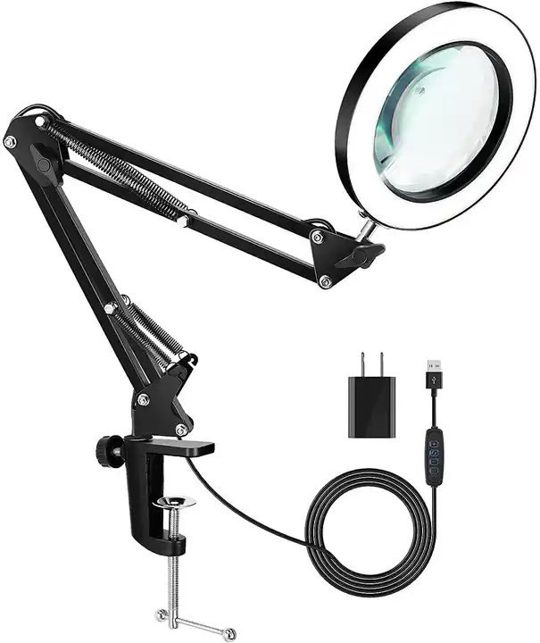 magnifying glass with light and stand