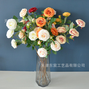 Bouquet de roses artificielles Dongchen Crafts à 6 têtes, tige unique, pour la Saint-Valentin, mariage, décoration intérieure - Product Image 4