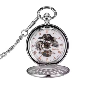 Reloj de Bolsillo Plateado de Alta Calidad con Movimiento Dorado, Estilo Moderno, Venta al por Mayor - Product Image 1