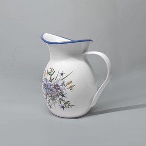 Vase en métal <span class=keywords><strong>émaillé</strong></span> avec logo personnalisé, Vintage, décoration de maison et de jardin, pot de fleurs, <span class=keywords><strong>pichet</strong></span> à eau avec poignée - Product Image 6