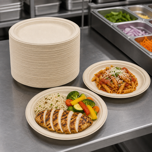 Sugarcane Bagasse Plates 6 Inch Biodegradable Dessert Appetizer Plates for Bakery Party - Product Image 3