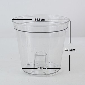 PET <b>Plastic</b> Round Orchids Plant <b>Planter</b> Pot Thick Highly Transparent for Garden - Product Image 4