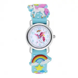 Reloj inteligente de cuarzo de dibujos animados para niñas, accesorios decorativos bonitos, regalo para niños, reloj inteligente deportivo de moda arcoíris