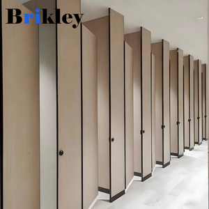 Brikley hiện đại cắt để kích thước HPL nhỏ gọn <span class=keywords><strong>Laminate</strong></span> Bảng điều chỉnh không thấm nước chống cháy nhà vệ sinh tủ phân vùng với phần cứng - Product Image 4