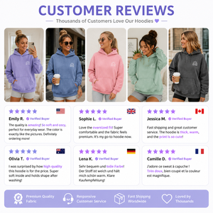 Sudadera con Capucha Extra Grande para Mujer, Color Morado Sólido, Logotipo Bordado, Bolsillo Delantero, Manga Larga, Felpa de Algodón, Ropa de Otoño - Product Image 3