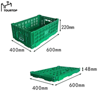 Caisses en plastique pliables industrielles en maille PP 600X400X220MM, écologiques, recyclables, légères, empilables