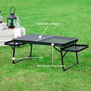 Aluminum Alloy Rectangular <b>Folding</b> <b>Legs</b> <b>Table</b> Lightweight Outdoor Camping Barbecue Portable Outdoor Furniture - Product Image 4