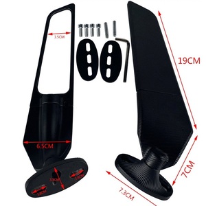 Rétroviseur latéral aérodynamique pour moto sportive, rétroviseur arrière élégant noir avec ailettes, pièce de modification universelle pour moto - Product Image 1