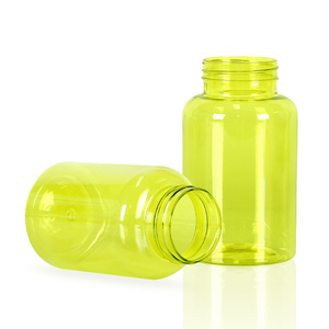 Customized Transparent Red Yellow Blue Capsule Bottle Pharmaceutical <b>Packaging</b> PET Plastic For Health Products With Screw Cap - Product Image 3