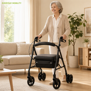<span class=keywords><strong>Deambulatore</strong></span> Rollator <span class=keywords><strong>con</strong></span> <span class=keywords><strong>Freno</strong></span> a Mano a Doppia Modalità per Controllo della Velocità e Blocco <span class=keywords><strong>di</strong></span> Parcheggio, Sedile Confortevole Anti-Rollaway per Anziani, Camminata Sicura - Product Image 4