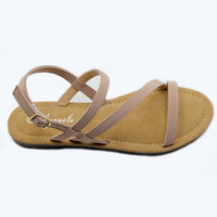 Nouvelles sandales plates d'été mode confortable plage tout semelle souple casual style romain sangle croisée femmes sandales plates