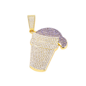 Collier pendentif dessin animé crème glacée en alliage de bijoux de mode hip-hop pour hommes et femmes - Product Image 5