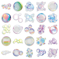50 autocollants transparents à bulles de style Ins, exquis et rêveurs, personnalisés en usine, pour papeterie et chambres de filles