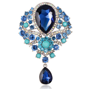 Broche de Cristal Colorido com Strass em Formato de Gota de Água para Mulheres, Acessórios de Joias para Vestidos e Trajes, Atacado - Product Image 4