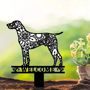 Viz Mandala Gardens Vizla Hall Patio Art Vizla Dog Gifts Dog Garden Sign Outdoor Decor Patio Decor
