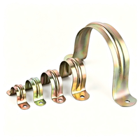 Collier de serrage en acier zingué métrique épaissi pour double tuyau, type selle, attache en U, pour tuyau d'eau, robuste, OEM