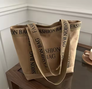 Sac fourre-tout en toile imprimé lettres grande capacité pour un usage décontracté - Product Image 5