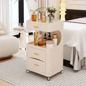 High Quality <b>Foldable</b> Modern 4-Wheel Beauty Makeup Hairdressing Storage Wood Tool Salon Trolley - Product Image 3