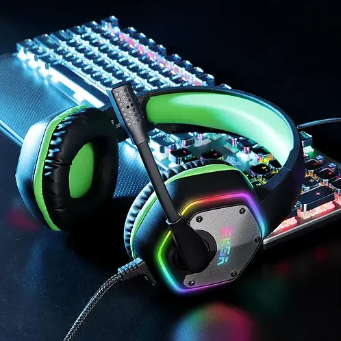 EKSA Headphone Komputer Gamer E1000 RGB, Headset Gaming untuk Ponsel PC PS5 Xbox