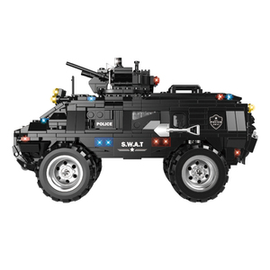 WOMA TOY Wholesale Custom 2 in 1 Swat Corps Robot Car plastica piccoli mattoni Building Block Anti <span class=keywords><strong>Riot</strong></span> Set di veicoli blindati - Product Image 3