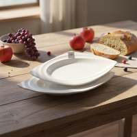 Plats en forme de poisson blanc en mélamine, offre spéciale