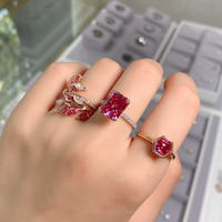 GIGAJEWE Bague de fiançailles personnalisée en moissanite colorée, bijoux en or massif 9K 14K 18K pour femme, cadeau