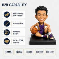 Figurine personnalisée Bobble Head en résine artisanale Statue de joueur de basket Bobblehead Figurines de poupée de sport comme cadeau souvenir