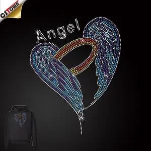 Large Angel Pairs Heat Transfer Rhinestone Iron Transfer Rhinestone Transfer Wings