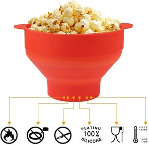 โลโก้ที่กำหนดเองไมโครเวฟPopcorn Maker,พับHot AirซิลิโคนPopcorn PopperชามสำหรับHome <span class=keywords><strong>DlY</strong></span> - Product Image 4
