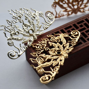 Flame <b>Crown</b> Hairpin Material Copper Plated Gold And <b>Silver</b> Wedding DIY Jewelry Accessories - Product Image 1