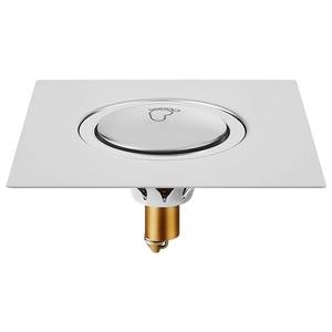 Tapa de desagüe de suelo para baño, cuadrada, de 5.5 pulgadas, con mecanismo de pie, a prueba de olores, con conexión roscada - Product Image 1