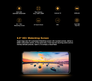 <span class=keywords><strong>Cubot</strong></span> <span class=keywords><strong>NOTE</strong></span> <span class=keywords><strong>20</strong></span>, Teléfono Inteligente Android con Pantalla de 6.5 Pulgadas, 3 GB de RAM, 64 GB de Almacenamiento, Procesador MT6761 a 2.0 GHz, LTE, Batería de Más de 4000 mAh - Product Image 3