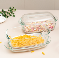 Grand ensemble de plats à four durables, résistants au four, en verre borosilicate transparent, avec couvercle en verre