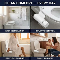 Accessoire de bidet pour toilettes, non électrique, double buse, eau froide avant, lavage arrière, installation facile, hémorroïdes, RoHS, ABS, moderne