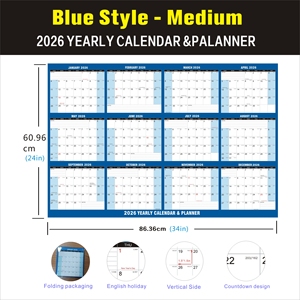 2026 nuevo calendario al por mayor calendario de pared impresión suministros de oficina personalizados calendario planificador de 12 meses - Product Image 5