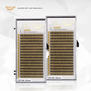 Extensions de cils professionnelles en éventail préfabriquées 7D Volume 0.15mm d'épaisseur Cils souples personnalisés de plateau de marque privée avec CC Curl - Product Image 1